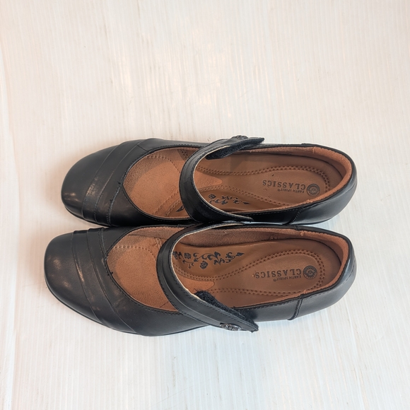 EARTH Elara Black Leather Mary Jane Heels Size 9 - Picture 5 of 10